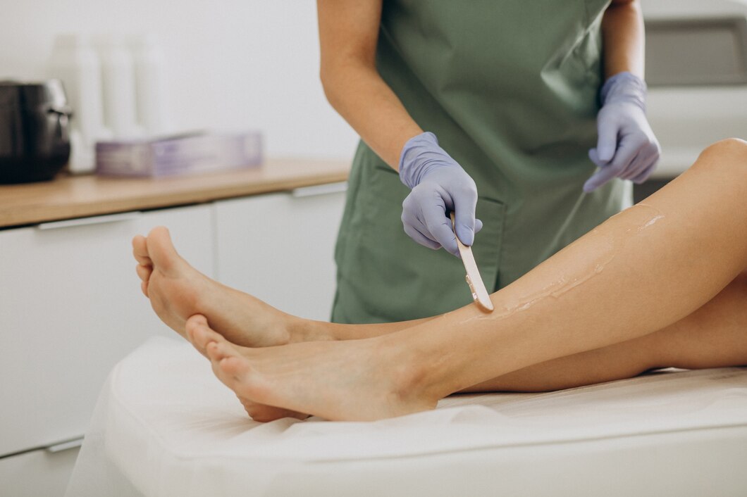 Professional waxing beauty treatment