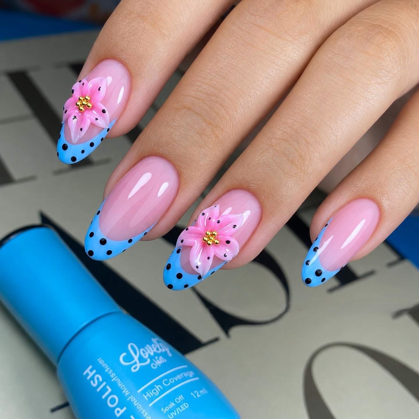 Custom hand-painted nail art